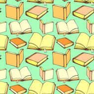 Seamless pattern with decorative books N5