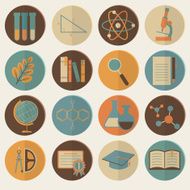 Set of flat education icons for design N3