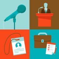 Vector conference concepts in flat style
