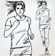 Female runner sketch illustration N7