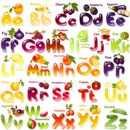 Alphabet with fruits