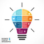 Vector light bulb infographic Template for circle diagram graph presentation N4