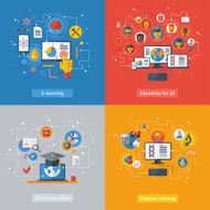 Flat design vector illustration concepts of education and online learning N2