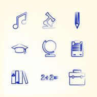 Sketch with icons for education N2