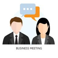 Business Meeting Icon Flat design Concept