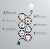Abstract infographics design template 3D light bulb