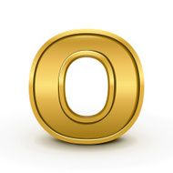3d bright golden letter O