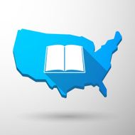 USA map icon with a book