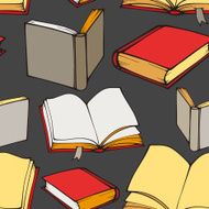 Seamless pattern with decorative books N6