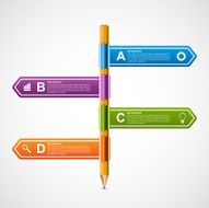 Education pencil option Infographics design template N14