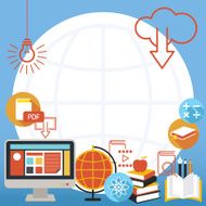 School Online E-Learning Objects Background and Frame