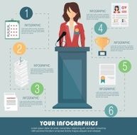 Infographics template success in business concept