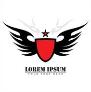 winged red shield and star