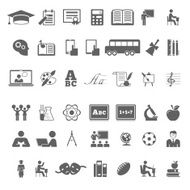 Set of school and education flat icons N2