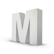 white letter M N2