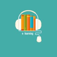 Distance online education e- learning concept Vector flat illustration N2