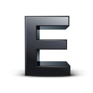 3d black letter E