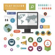 Flat design vector illustration infographic elements N15