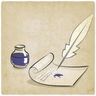 inkwell pen paper old background N2