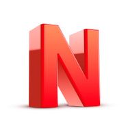 3d red letter N N9