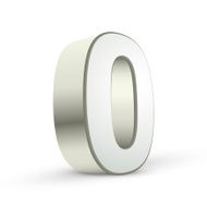 3d shiny silver number 0 N2