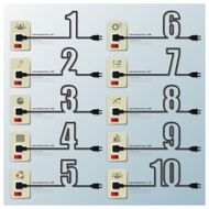 Number Electric Wire Line Business Infographic