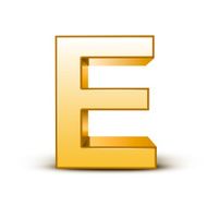 3d golden letter E N4