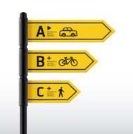 Modern road sign Design template N3