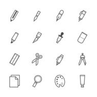 Stationery and Painting tools icons N2