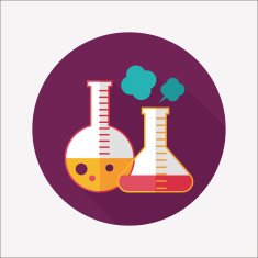 test tube flat icon with long shadow N109