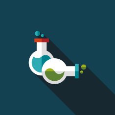 test tube flat icon with long shadow N111