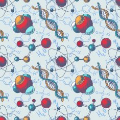 Chemistry seamless dna molecule pattern