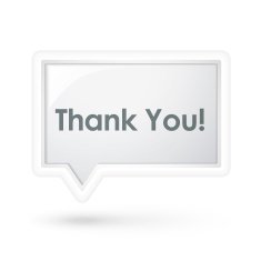 thank you words on a speech bubble