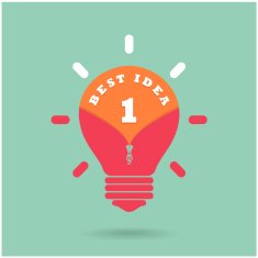Creative light bulb Idea concept with the best idea on background