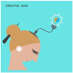 Creative silhouette woman head background
