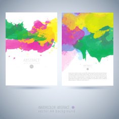 Set of vector watercolor template N75