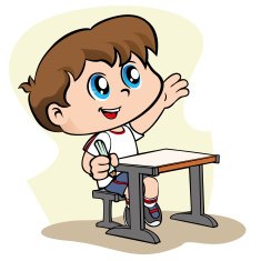 Child student raising his hand N4
