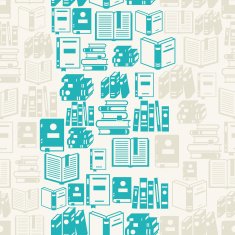 Seamless pattern with books in flat design style
