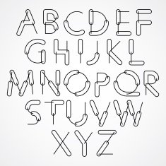 Weird constructor font vector alphabet letters