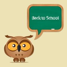 funny owl with school board N4