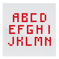 Red Mosaic Alphabet Part One N2
