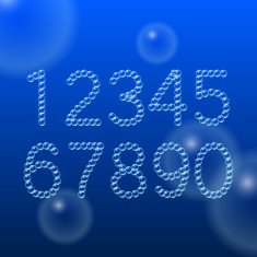 Numbers 0-9 of Air Bubbles N2