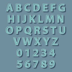 Retro style alphabet Vector concept illustration