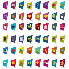Big collection of flat shadows icons