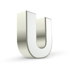 3d alphabet silver U N2