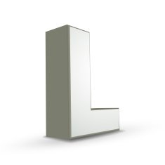 3d alphabet silver L N2
