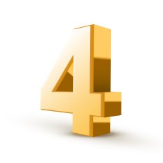 3d shiny golden number 4 N2