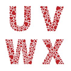Heart Alphabet Font N6