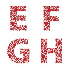 Heart Alphabet Font N7