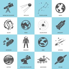 Astronomy Vector Color Icon Set